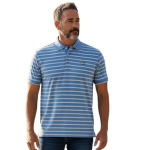 Masters Tech Mens size XXL Stripes Performance Golf Polo Preppy Casual Shirt